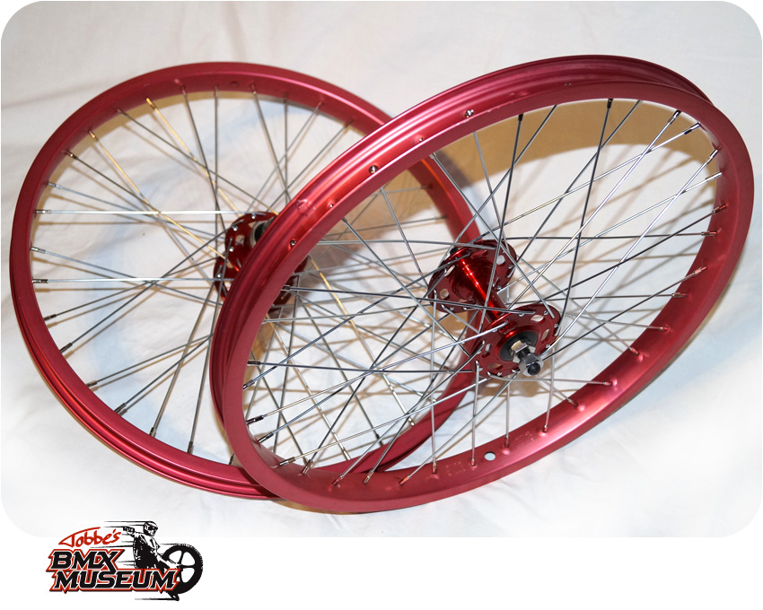 20 Red Rims SR HF Hubs BMX Old School Raleigh Ukai GT Wheels